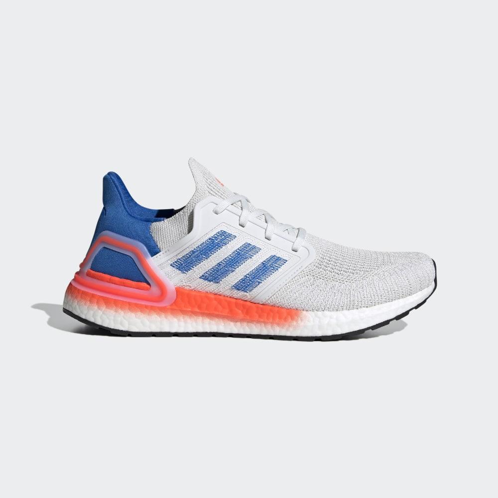 Adidasi Alergare Adidas Ultraboost 20 Barbati Romania - Albi/Albastri/Rosii EG0708